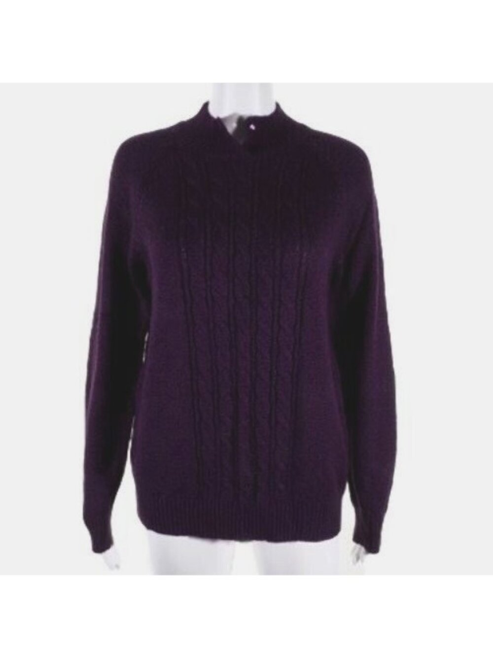 Carolyn Taylor Womens Cable Sweater Size XL Purple Pullover Long Sleeve 
